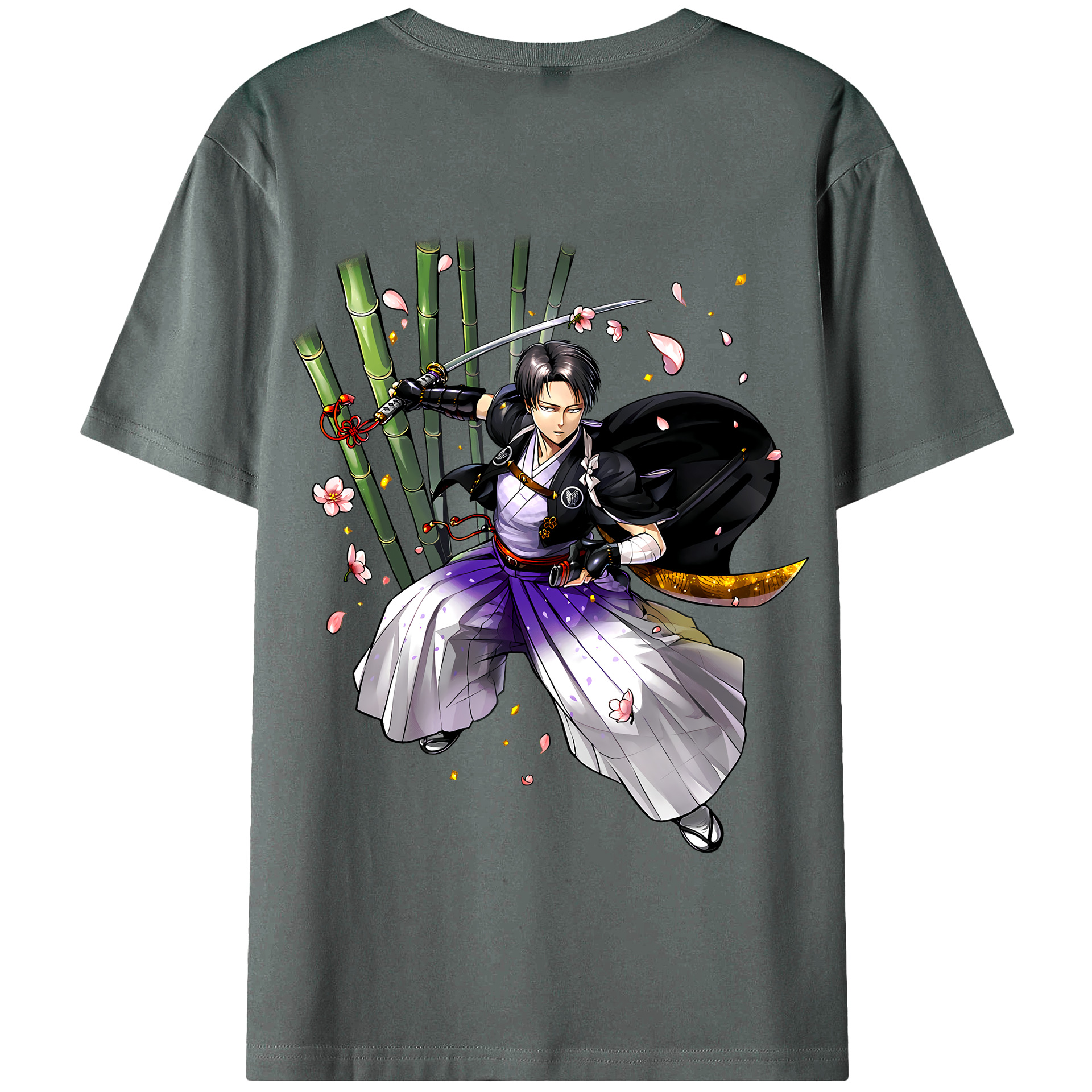 （画像用） 進撃の巨人 リヴァイ·アッカーマン Attack on Titan Levi Ackerman 綿100％半袖Tシャツ（背面プリント）